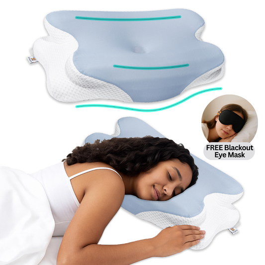 Orthopillo Glide Butterfly Shaped Orthopedic Pillow (Free Blackout Eyemask)