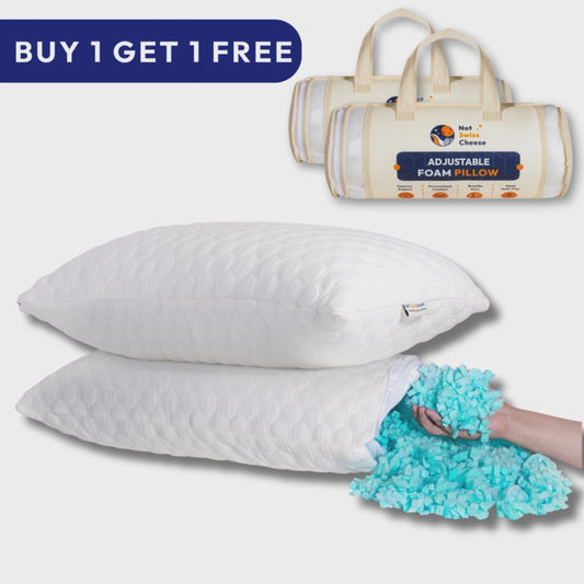 adjustable memory foam pillow by Not Swiss Cheese