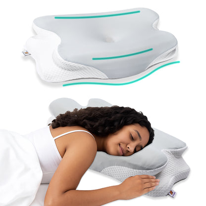 Orthopillo Glide Butterfly Shaped Orthopedic Pillow (Free Blackout Eyemask)