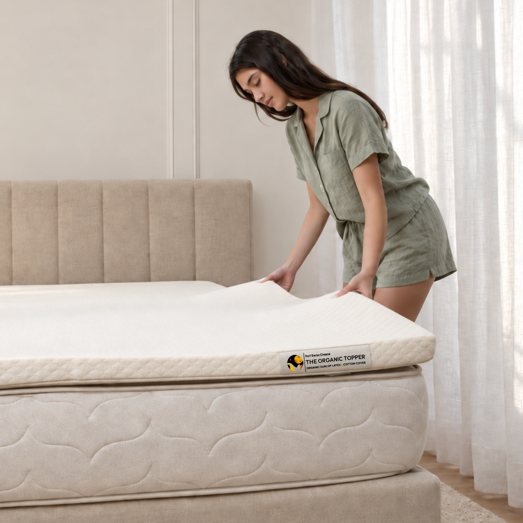 The Organic Topper : GOLS + GOTS Certified Dunlop Latex Cotton Mattress Topper